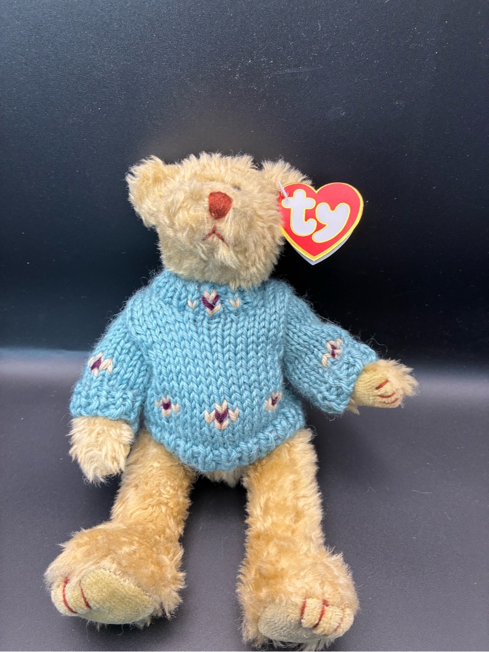 Ty Classic Plush Bear in Light Blue Sweater - Kids Toy 🧸 Skylar
